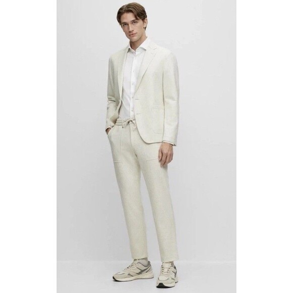 Hugo Boss Black Label Men White Solid Jersey Casual Button Down Shirt 17 XL $195 - Picture 13 of 13